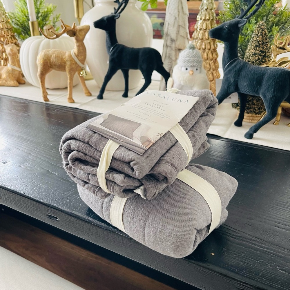 CASALUNA heavyweight quilted shams- dark Gray